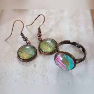 ʜᴀɴᴅᴍᴀᴅᴇ ᴍᴜʟᴛɪᴄᴏʟᴏʀᴇᴅ ғʟᴜɪᴅ ᴀʀᴛ ᴊᴇᴡᴇʟʀʏ sᴇᴛ